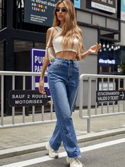 Damen High-Waist Jeans im klassischen Schnitt mit lässigem Bootcut
