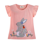 Mädchen T-Shirt mit niedlicher Hasenapplikation Drune