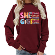 Damen Sweatshirt mit inspirierendem Text-Design