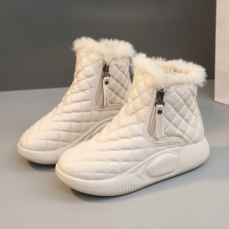 Damen Winterliche High-Top Stiefel mit Fleece-Futter und rutschfester Sohle