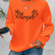 Damen Sweatshirt mit glitzerndem Aufdruck und lässigem Schnitt