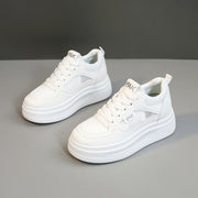 Damen modische Plateau-Sneaker mit atmungsaktivem Obermaterial und dämpfender Laufsohle