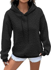 Damen Kapuzenpullover mit floralen Prägungen und großzügiger Passform