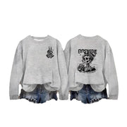 Damen Sweatshirt mit kreativem Motiv und lässigem Schnitt