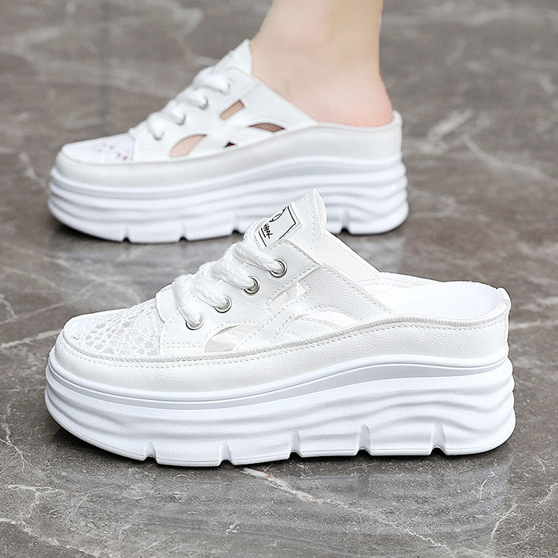 Damen Sportliche Plateau-Sneaker mit atmungsaktiver Mesh-Oberfläche