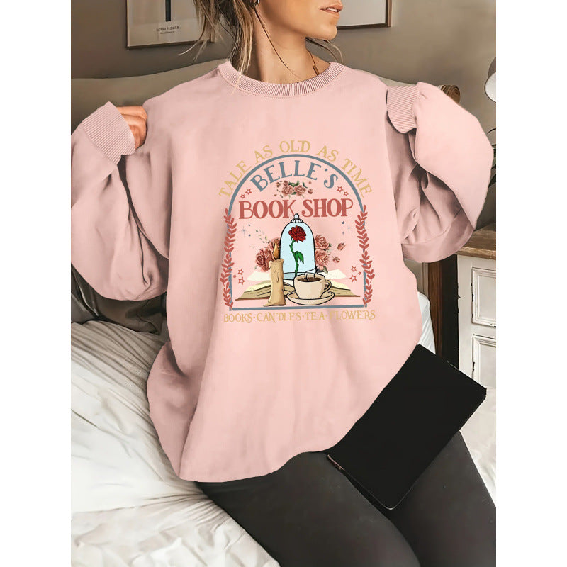 Damen Sweatshirt mit einzigartigem Buchladen-Motiv