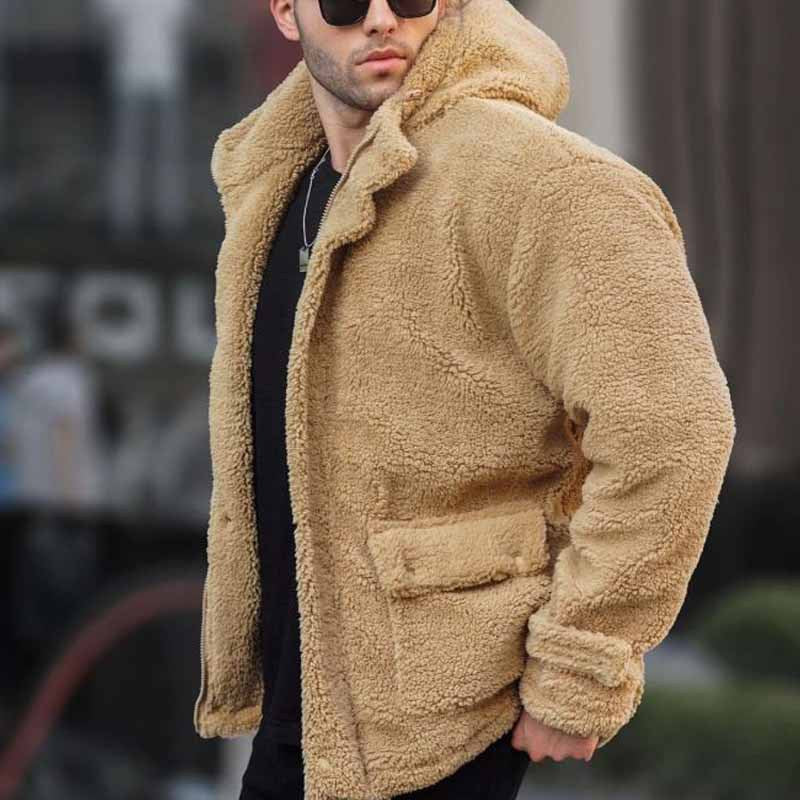 Herren kuschelige Teddyfelljacke Aliams