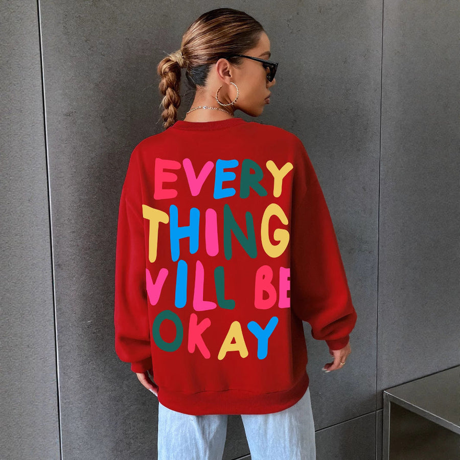 Damen Sweatshirt mit buntem Schriftzug