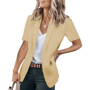 Damen Kurzärmelige Blazerjacke mit modischem Schnitt und praktischen Taschen Heidi-Mode