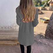Damen lässiger Oversized-Mantel mit Eingrifftaschen und offenem Kragen