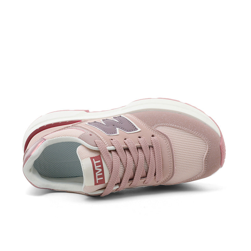Damen Komfortable und modische Sneaker mit dicker Laufsohle