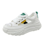 Damen Sportliche Plateau-Sneaker mit atmungsaktiver Oberflächenstruktur und modischem Design
