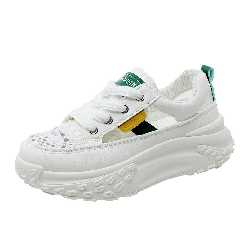 Damen Sportliche Plateau-Sneaker mit atmungsaktiver Oberflächenstruktur und modischem Design