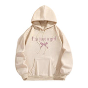 Damen Kapuzenpullover mit modernem Spruch und klassischem Schnitt