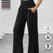 Damen gemütliche Freizeithose mit elastischem Bund und Seitentaschen