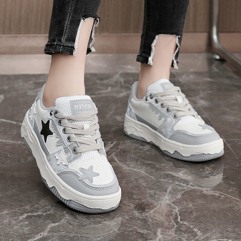 Damen Sportliche Sneakers mit modischem Stern-Design und atmungsaktiver Oberflächenstruktur