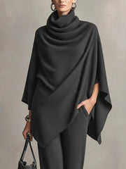 Laleh – Urban Casual Rollkragen-Poncho Und Hose Im Set