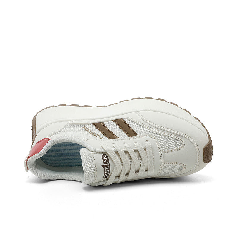 Damen modische Plateau-Sneaker mit atmungsaktivem Mesh und robuster Laufsohle