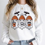 Damen Sweatshirt mit fröhlichem Gespenster-Design und gemütlicher Passform