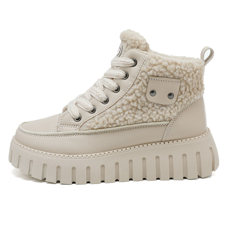 Damen Winterliche High-Top Sneakers mit kuscheligem Innenfutter und modischen Akzenten