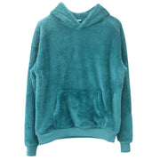 Unisex nan kuscheliger Teddy-Fleece Hoodie mit überlanger Passform und Kängurutasche Drune