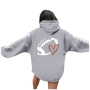 Damen Kapuzenpullover mit kreative Football-Motiv und lässigen Schnitt