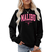 Damen Sweatshirt mit beschwingtem Malibu Schriftzug und lässigem Schnitt