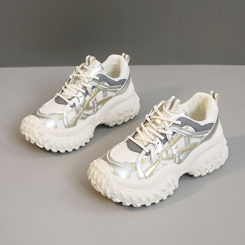 Damen Sportliche Chunky Sneakers mit atmungsaktivem Mesh-Obermaterial und dämpfender Laufsohle