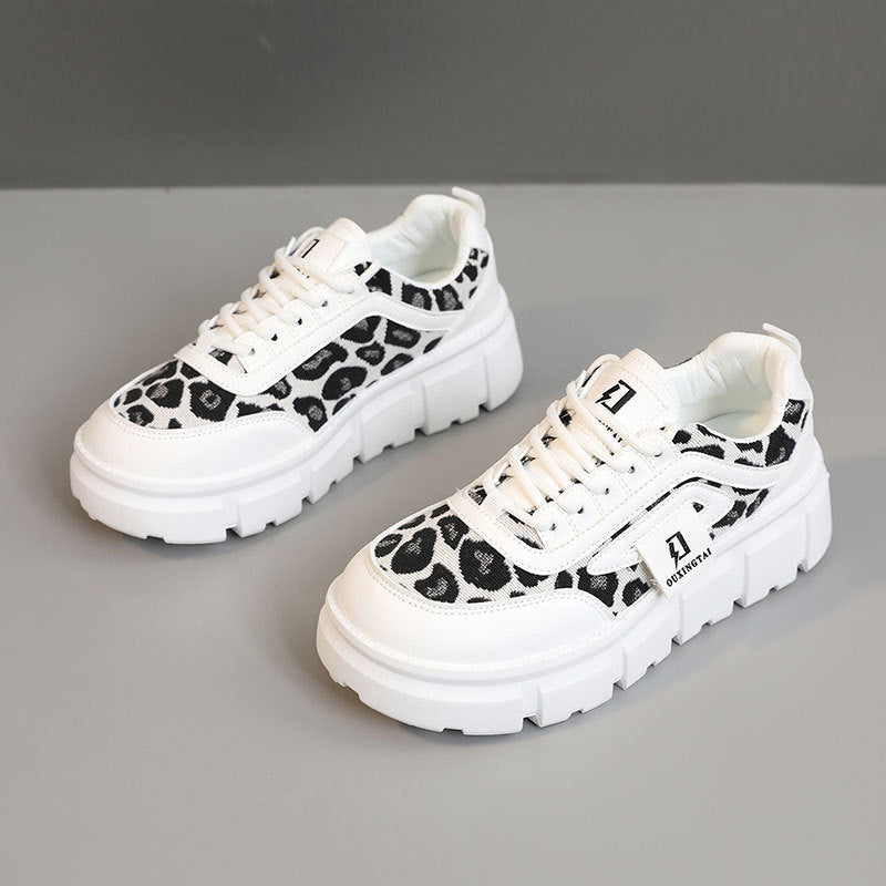Damen Chunky Sneakers mit lässigem Leoparden-Design und komfortabler Dämpfung