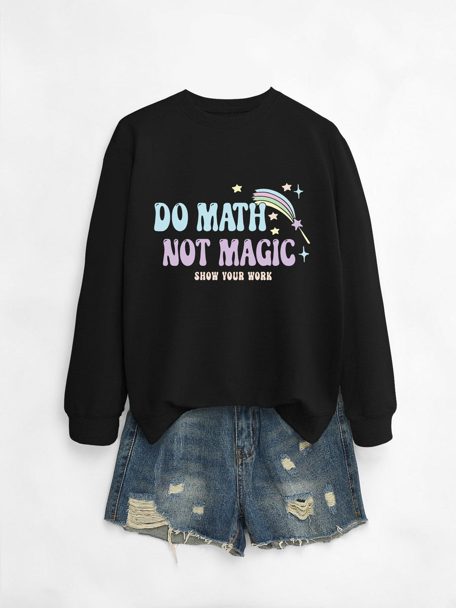 Damen lässiger Sweatshirt mit inspirierendem Mathematikmotiv