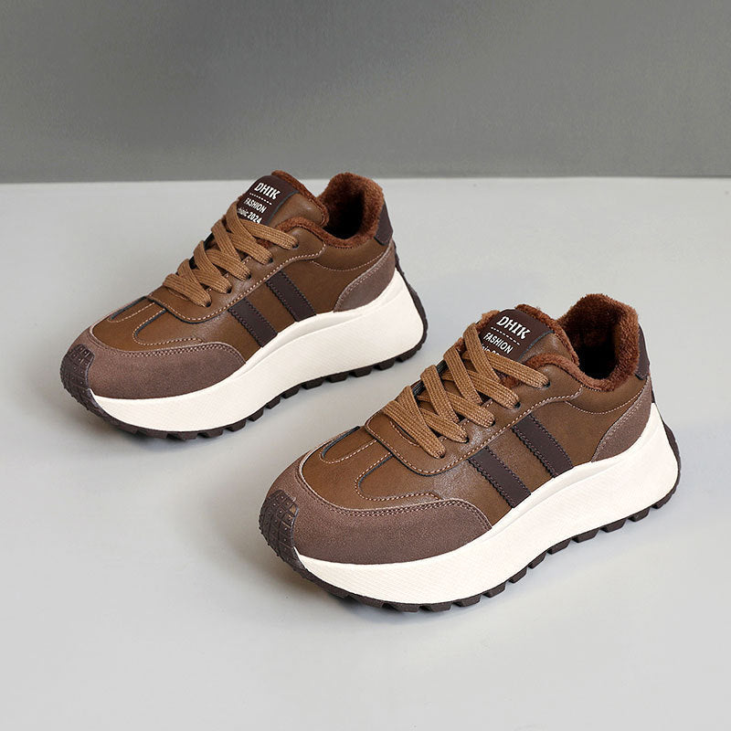 Damen Komfortable und warme High-Top Sneakers mit Fleece-Innenfutter