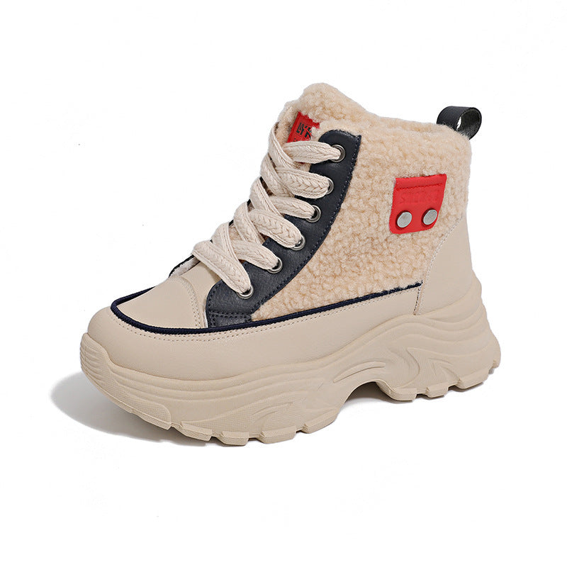 Damen Winterliche High-Top Sneaker mit kuscheligem Fleece-Futter und rutschfester Sohle