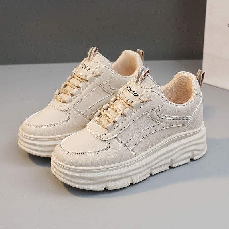 Damen modische Plateau Sneakers mit dämpfender Laufsohle und atmungsaktivem Obermaterial