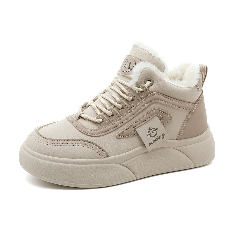 Damen modische High-Top Sneakers mit kuscheligem Innenfutter und rutschfester Sohle