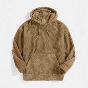 Damen gemütlicher Kapuzenpullover im modernen Rippdesign
