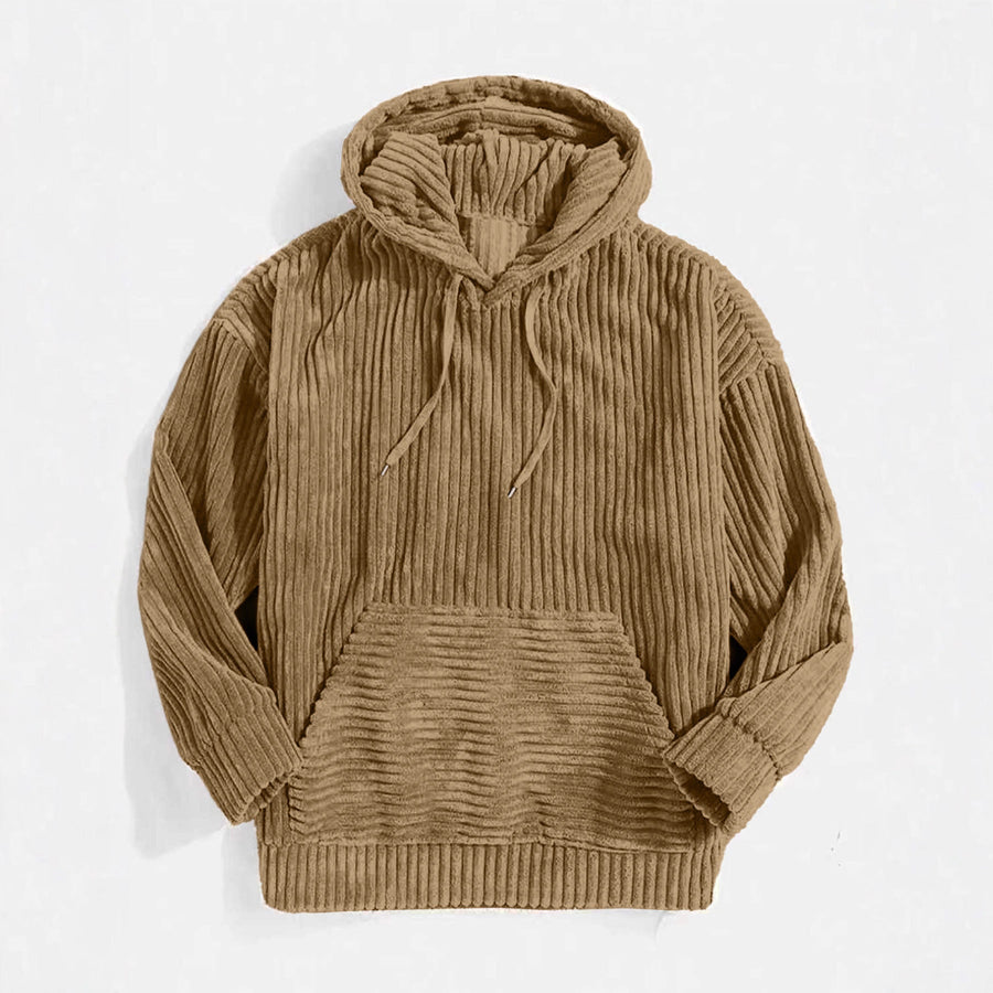 Damen gemütlicher Kapuzenpullover im modernen Rippdesign