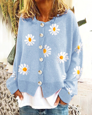 Damen Strickjacke Mit Blumenmuster | Langarm