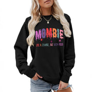Damen Sweatshirt mit kreativem Zombie-Motiv