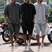 Herren lässiges Premium Freizeit-Set mit Oversized T-Shirt und lockeren Shorts Aliams