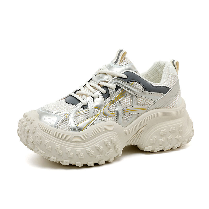 Damen Sportliche Chunky Sneakers mit atmungsaktivem Mesh-Obermaterial und dämpfender Laufsohle