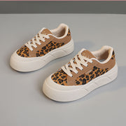 Damen Chunky Sneakers mit Leopardenmuster und bequemer Sohle