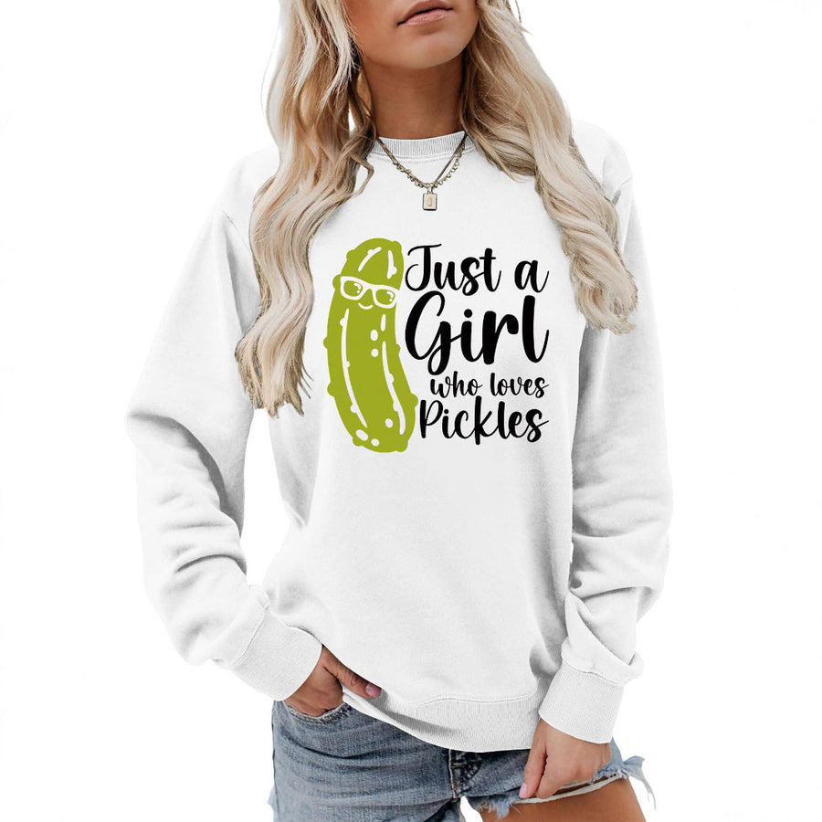 Damen Sweatshirt mit humorvollem Gurkenmotiv und lässigem Schnitt