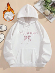 Damen Kapuzenpullover mit modernem Spruch und klassischem Schnitt