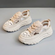 Damen Sportliche Plateau-Sneaker mit atmungsaktiver Oberflächenstruktur und modischem Design