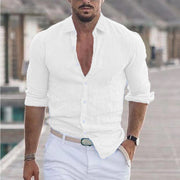 Herren Premium Leinenhemd mit modernem Slim-Fit Schnitt und hautfreundlicher Textur Heidi-Mode
