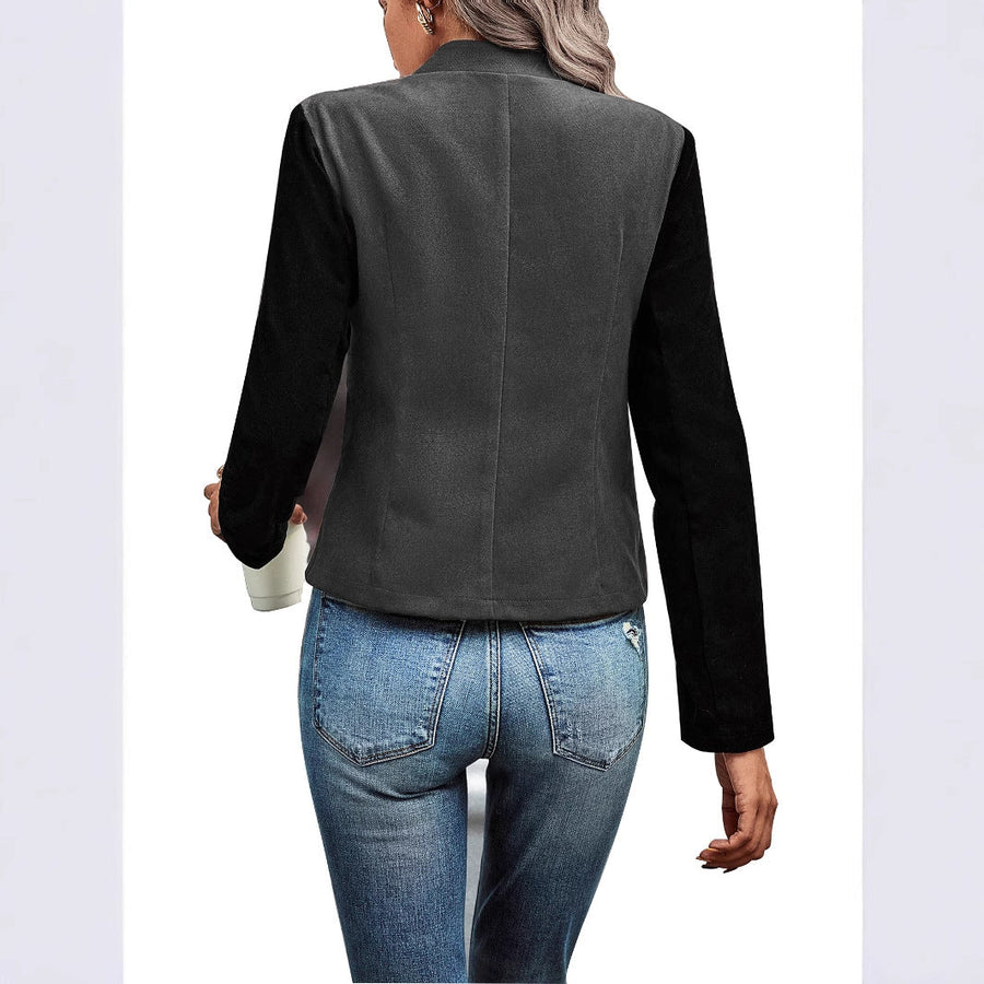 Damen elegante Blazerjacke im modischen Design mit Stehkragen