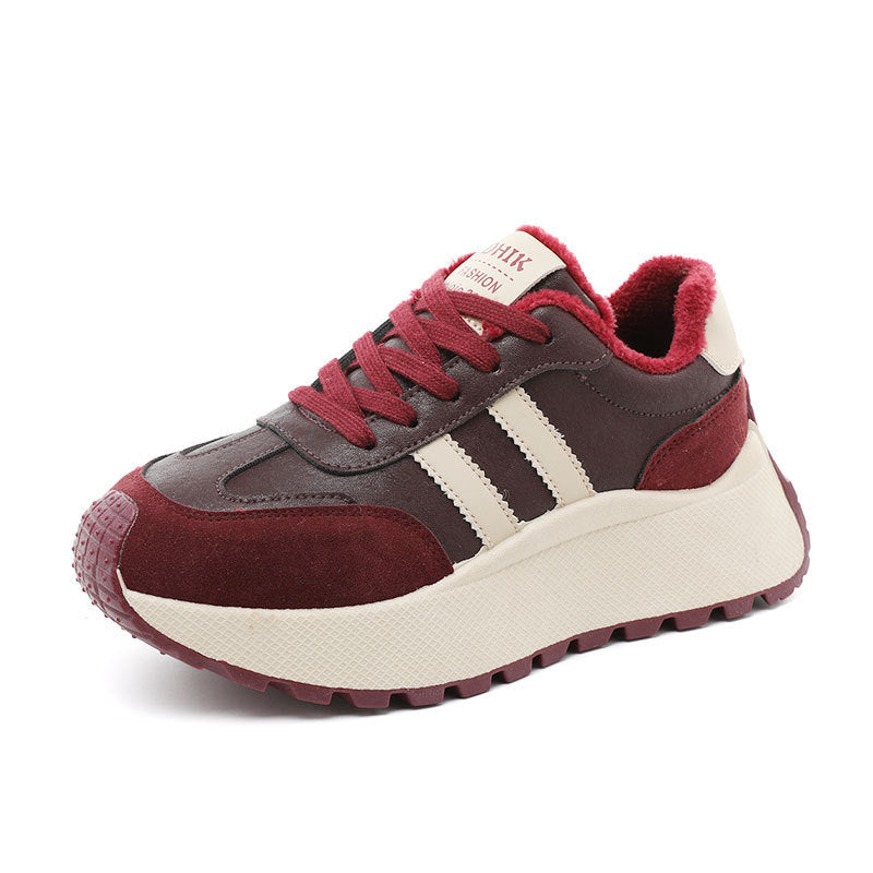 Damen Komfortable und warme High-Top Sneakers mit Fleece-Innenfutter