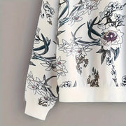 Damen Sweatshirt mit floralem Druck und relaxed Fit