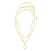 Gesuina® | Offener Kreis dreireihige Halskette Gold