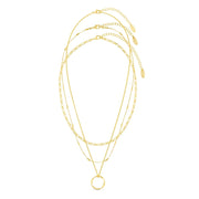 Offene Kreis Dreireihige Halskette | Gold